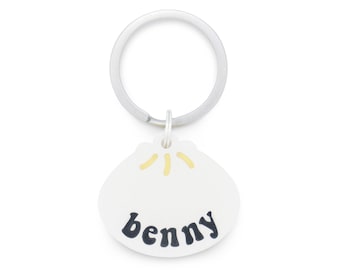 Custom Pet Tag for Dogs & Cats | Personalized Bao Dumpling Pet ID Tag in Acrylic | Engraved dumpling Dog Tag or dumpling Cat Tag