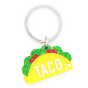 Custom Pet Tag for Dogs and Cats |  Taco bout Awesome Personalized Taco Pet ID Tag in Acrylic | Engraved Dog Tag or Cat Tag | cinco de mayo