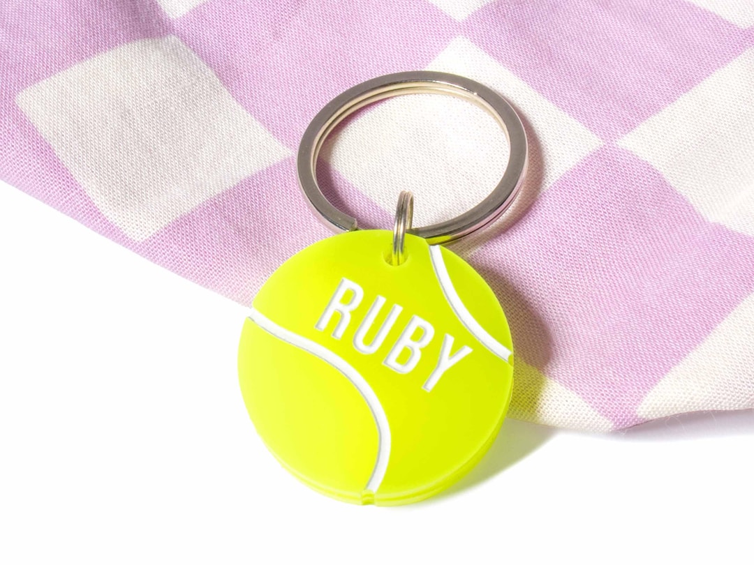 Custom Pet Tag for Dogs and Cats Personalized Tennis Ball Pet ID