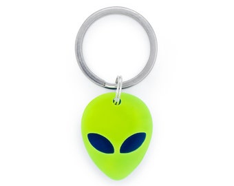 Custom Alien Pet Tag for Dogs and Cats | Personalized Extraterrestrial ID Tag in Yellow Green Purple Acrylic | Engraved Dog Tag or Cat Tag