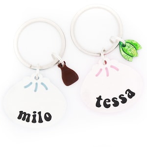 Custom Pet Tag for Dogs and Cats | Personalized Bao Dumpling Pet ID Tag in Acrylic | Engraved Dumpling Dog Tag or Dumpling Cat Tag