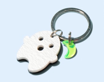 Custom Pet Tag for Dogs and Cats | Boo-yah Personalized Halloween Ghost ID Tag in White Black Green Acrylic | Engraved Dog Tag or Cat Tag