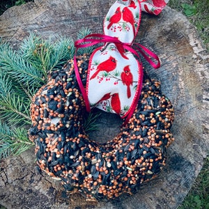 Bird Seed Wreath, Wild Bird Seed Feeder, Bird Lover’s Gift