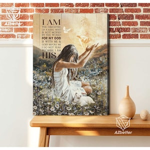 Beautiful Girl Painting, Daughter Of The King, Child Of God, Jesus Painting Canvas, God Wall Art, Gift For Christian, Female Warrior of God