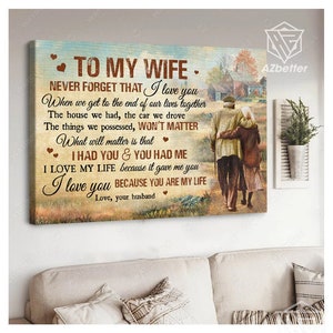 Canvas to My Wife Never Forget That I Love You Couple Wall Art, Wedding