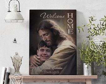 Digital File Download Personalized Safe In The Arms Of Jesus Rest In Peace, Loss Of Loved One, Memorial Landscape, Custom Photo Heaven