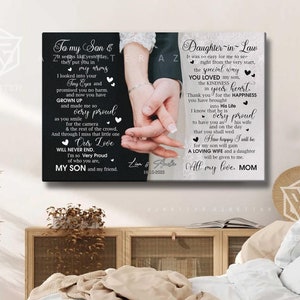 Personalized Wedding Gifts For Son On Wedding Day, Custom Wedding Anniversary Gift For Daughter In Law, Son Wedding Gift From Parents