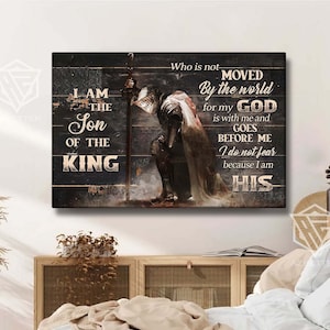 Canvas Son Of The King, Child Of God Wall Art, Jesus Landscape, Gift For Christian, Warrior of God, Inspirational Gift, Birthday Boy Idea