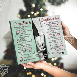 Personalized Wedding Gifts For Son On Wedding Day, Custom Wedding Anniversary Gift For Daughter In Law, Son Wedding Gift From Parents
