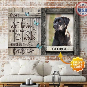 Personalized Pet Memorial Frame, Those We Love Don&#39;t Go Away, Dog Loss Gifts, Pet Memorial Gift, Pet Sympathy Gift, Dog Sympathy Wall Art