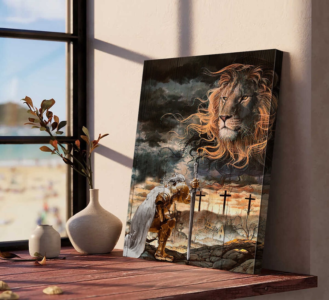 Canvas Lion God Armor of God, God Wall Art Home Decor, Christian Gift ...