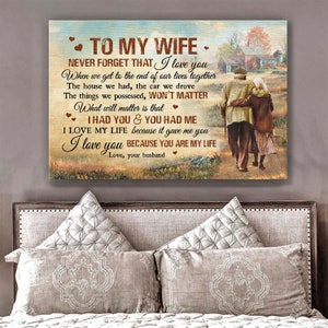 Canvas to My Wife Never Forget That I Love You Couple Wall Art, Wedding