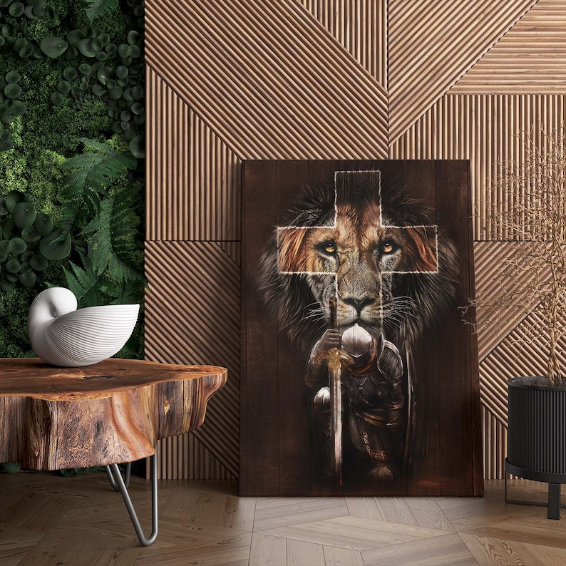 Canvas Lion God Armor of God, God Wall Art Home Decor, Christian Gift ...