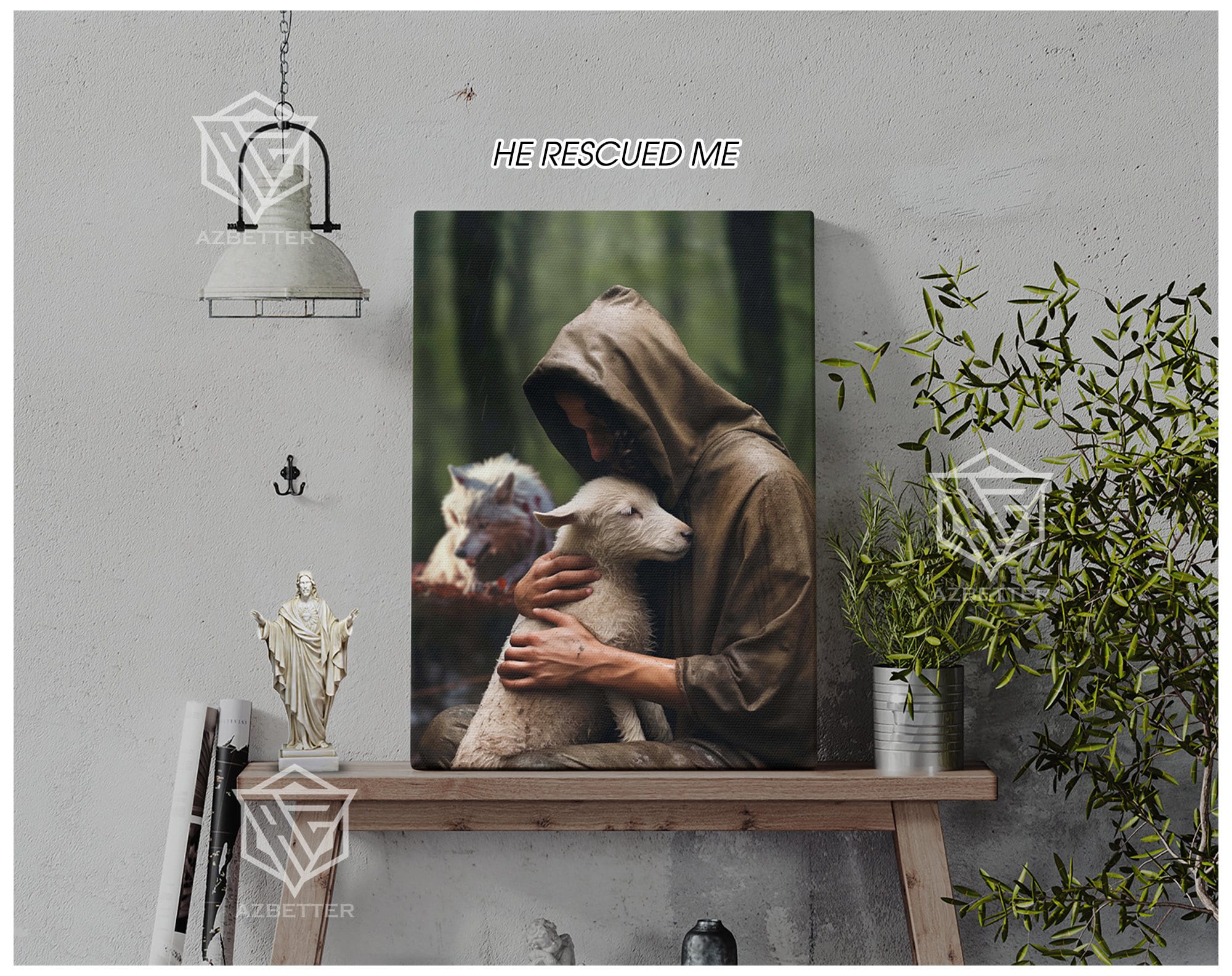 Set of 3 Canvas He Left the 99 to Rescue Me, He Ran He Rescued He ...