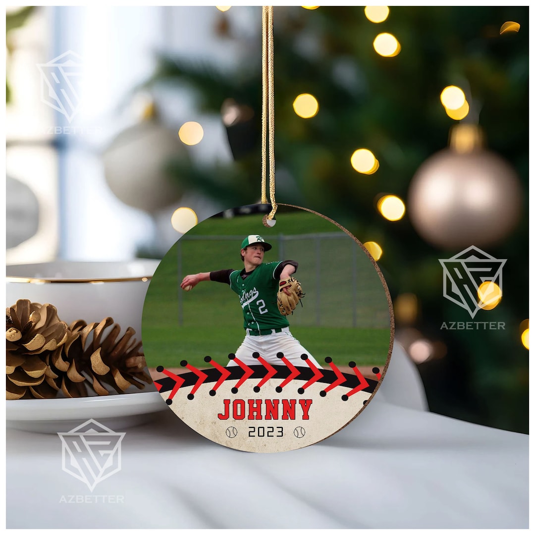 Personalized Christmas Baseball Ornament Custom Photo, Baseball Player ...