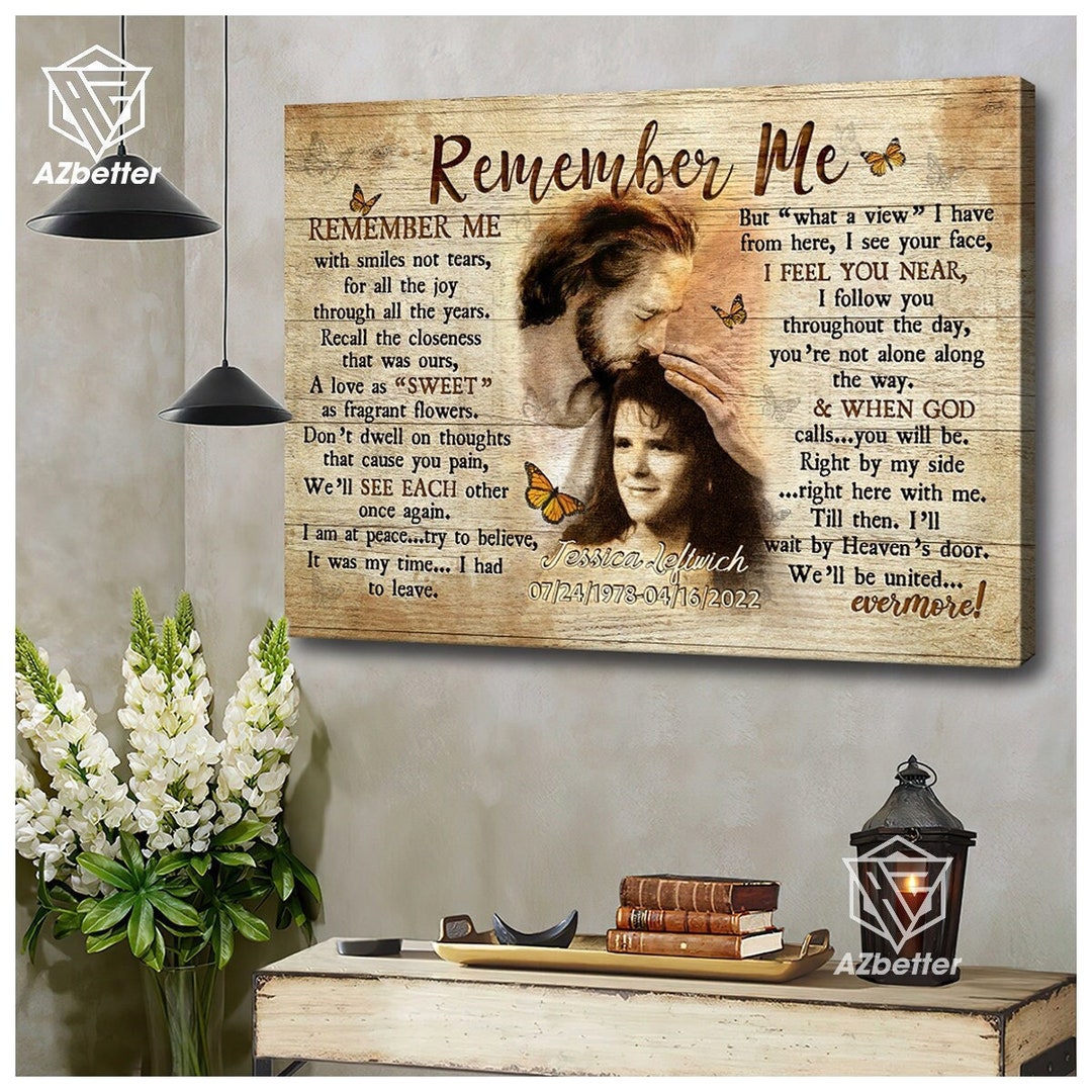 Personalized Safe in the Arms of Jesus Canvas Prints, Rest in Peace