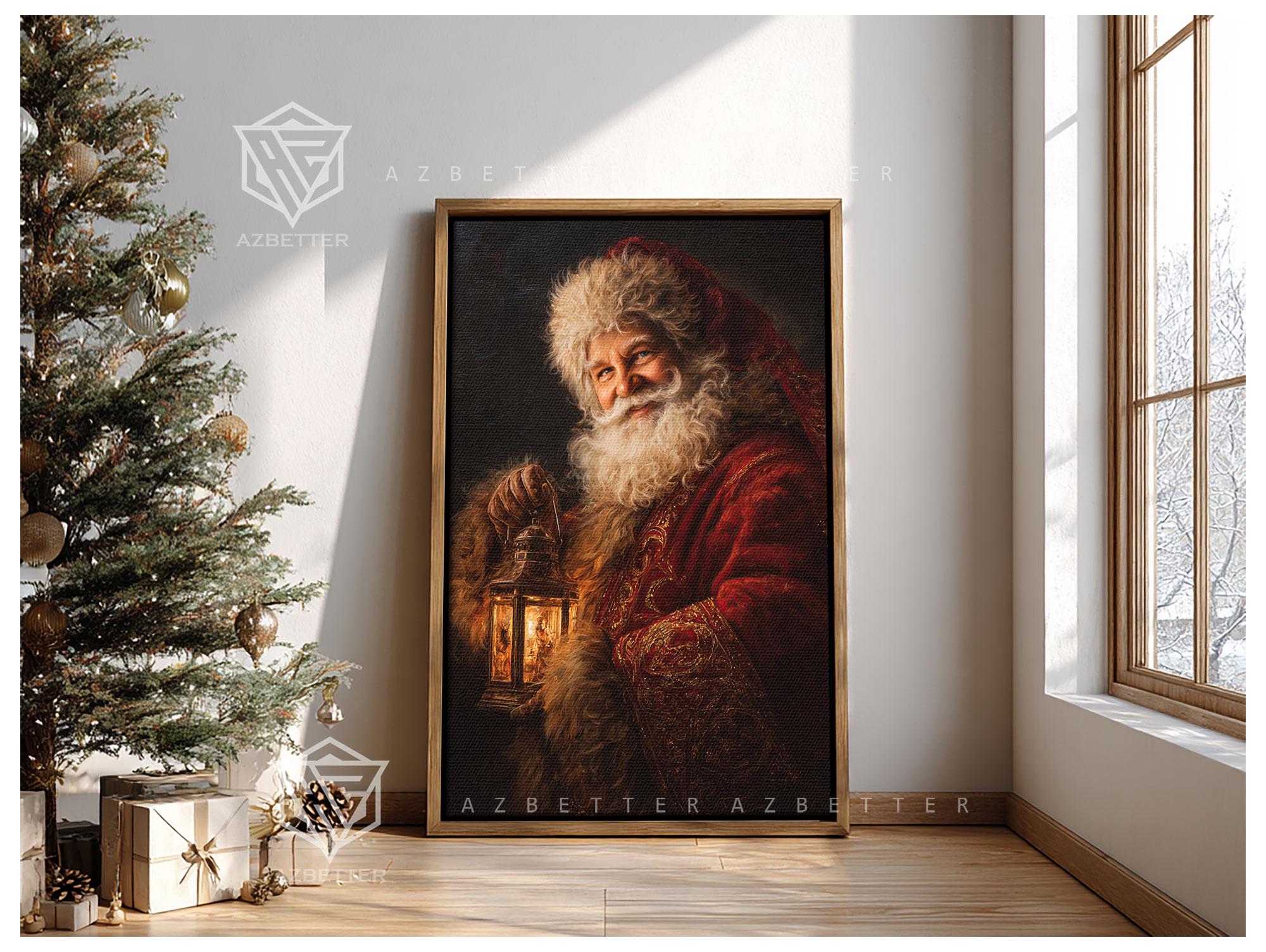 36 X 36 Santa Canvas