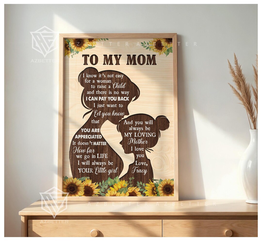 Personalized Mother’s Day Gift From Daughter, to My Mom Wall Art – Mom ...