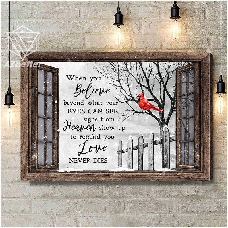 Canvas Cardinal When You Believe Beyond What Your Eyes Can See, Heaven ...