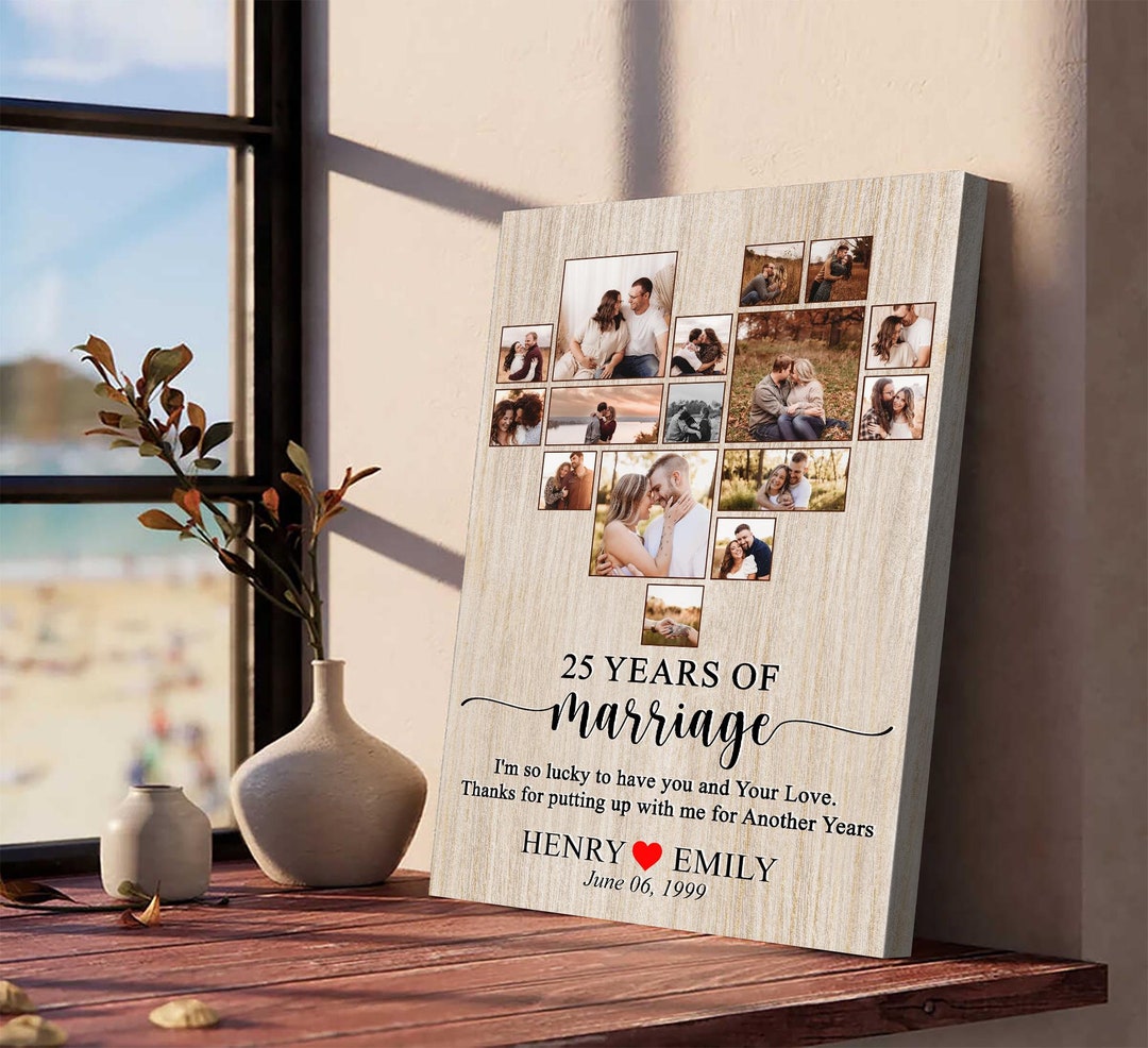 25th Anniversary Heart Photo Frame