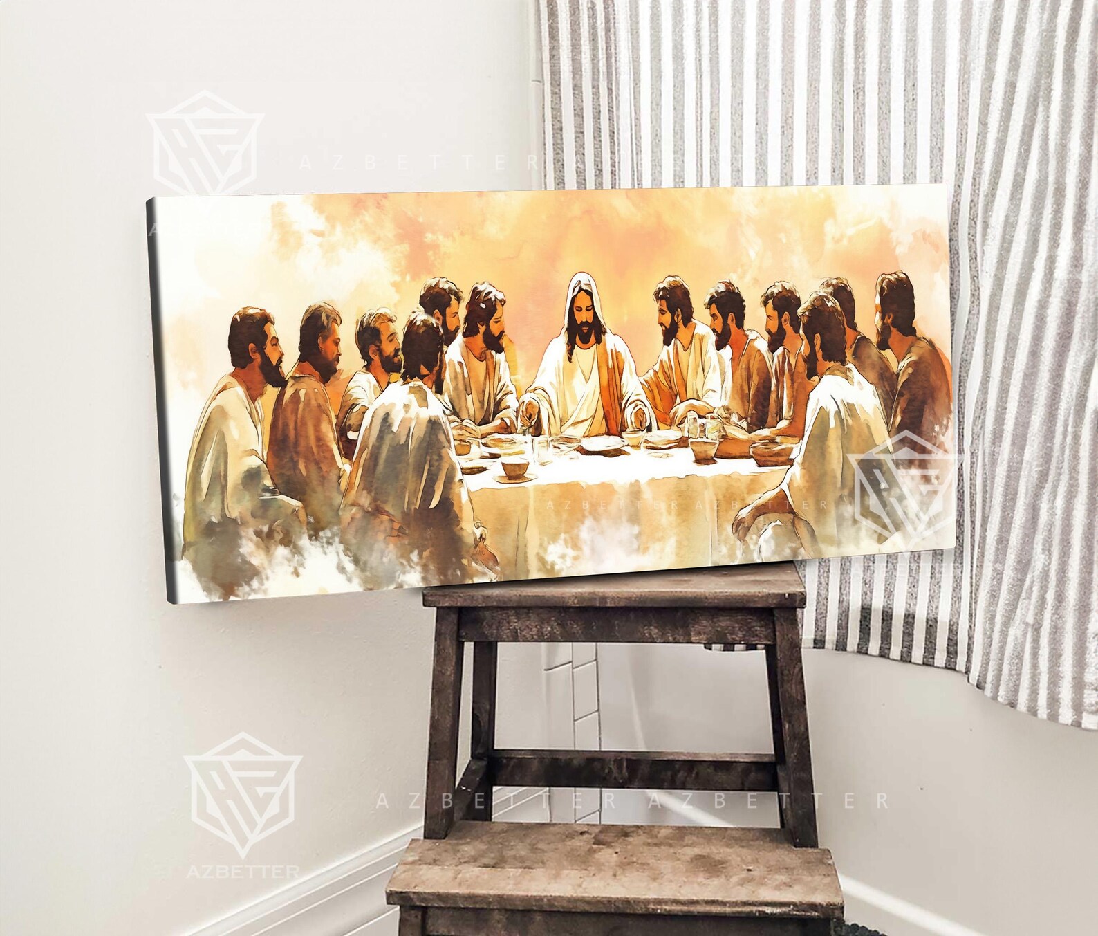 The Last Supper Canvas Wall Art, Jesus Christ and His Apostles Painting ...