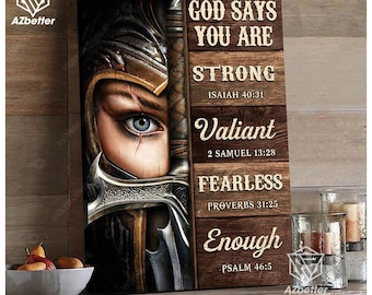 Guerrière de Dieu, fille du roi, enfant de Dieu, toile de peinture lion Jésus, art mural dieu, cadeau pour chrétien, cadeau de Noël,