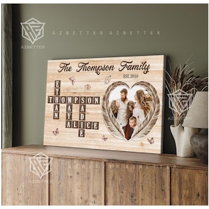 Personalized Family Name Sign, Custom Crossword Scrabble Print Family Letter Print, Name Puzzle, Last Name Sign, Family Picture