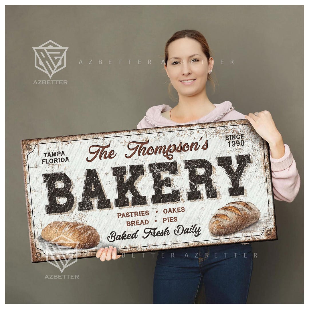 Personalized Name Bakery Sign Custom Family Name City State Year ...
