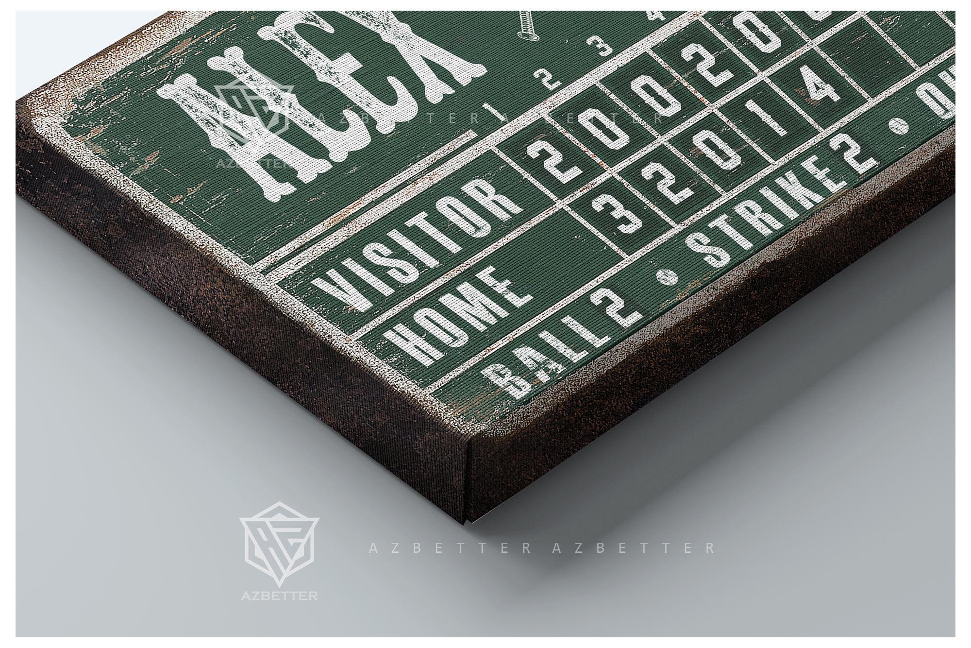 Personalized Baseball Scoreboard Sign – Vintage Game Room Wall Art ...