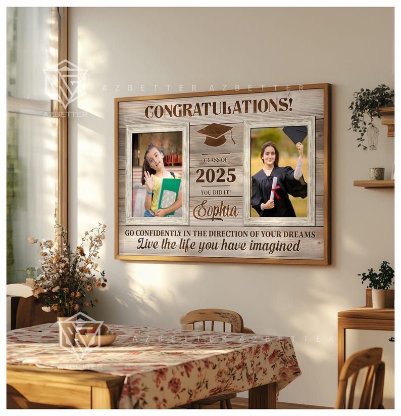 Personalized Graduation Gift – Custom Class of 2025 Photo Frame – High ...