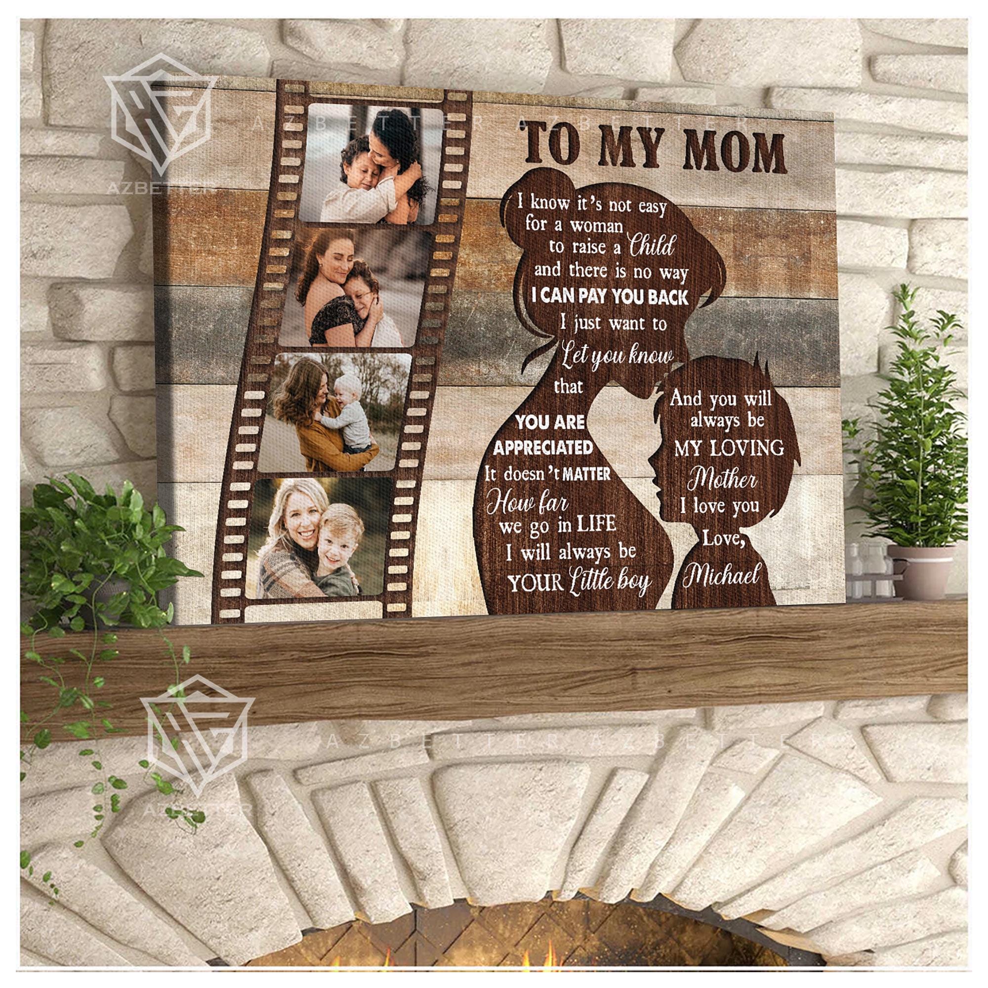 Personalized to My Mom Wall Art – Custom Photo Gift for Mother – Mother ...