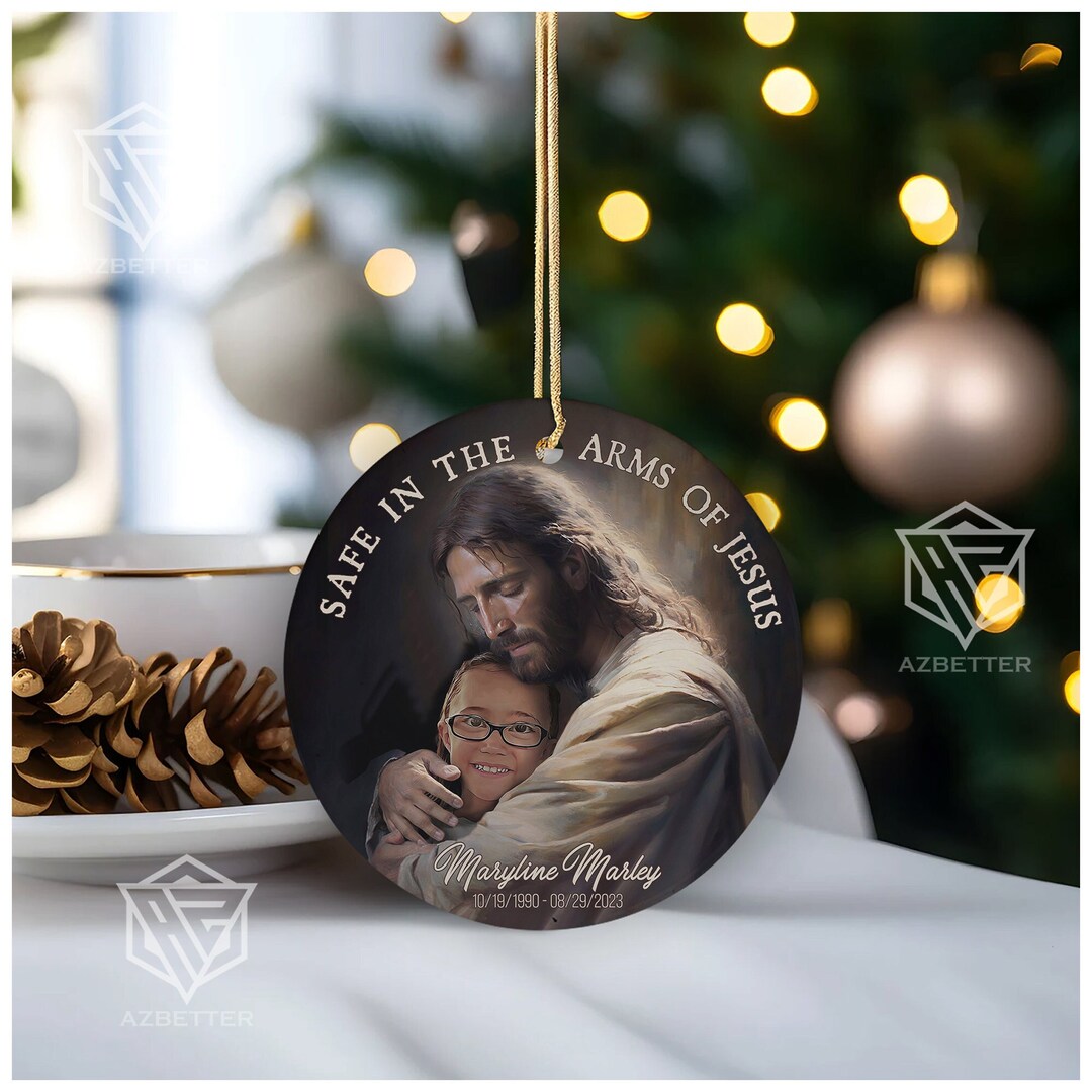 Personalized Ornament Safe in the Arms of Jesus Loss of Etsy