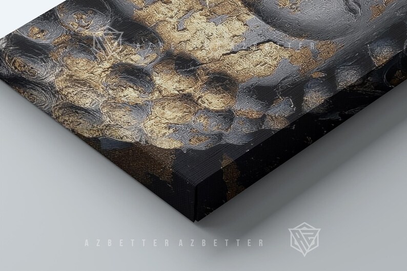 Gold Buddha Canvas Wall Art, Modern Zen Meditation Decor, Black and ...