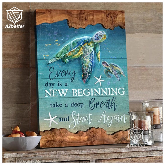 Ozeanschildkröte Acrylschild 15 Cm – Christliche Tischdekoration Mit Inspirierender Botschaft