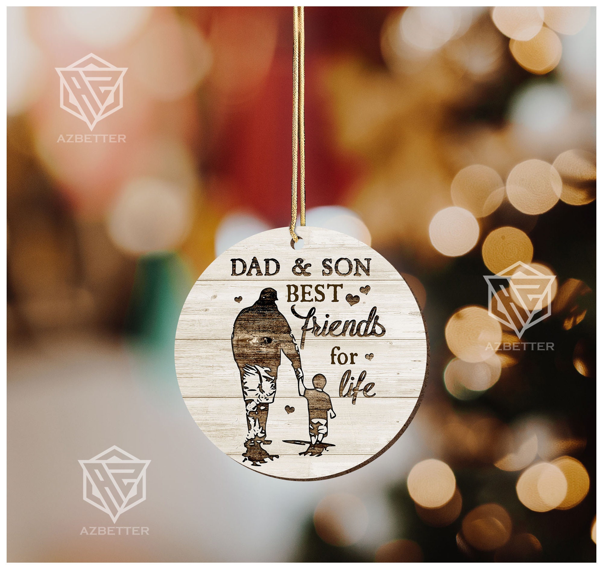 Dad and son christmas ornament Clearance