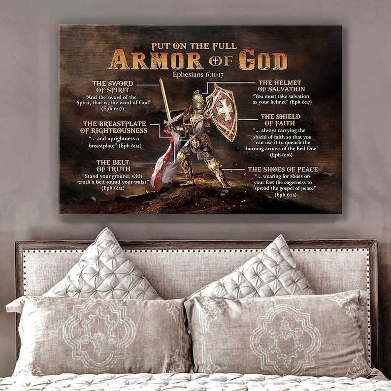 Canvas Put on the Full Armor of God God Wall Art Home Decor Etsy