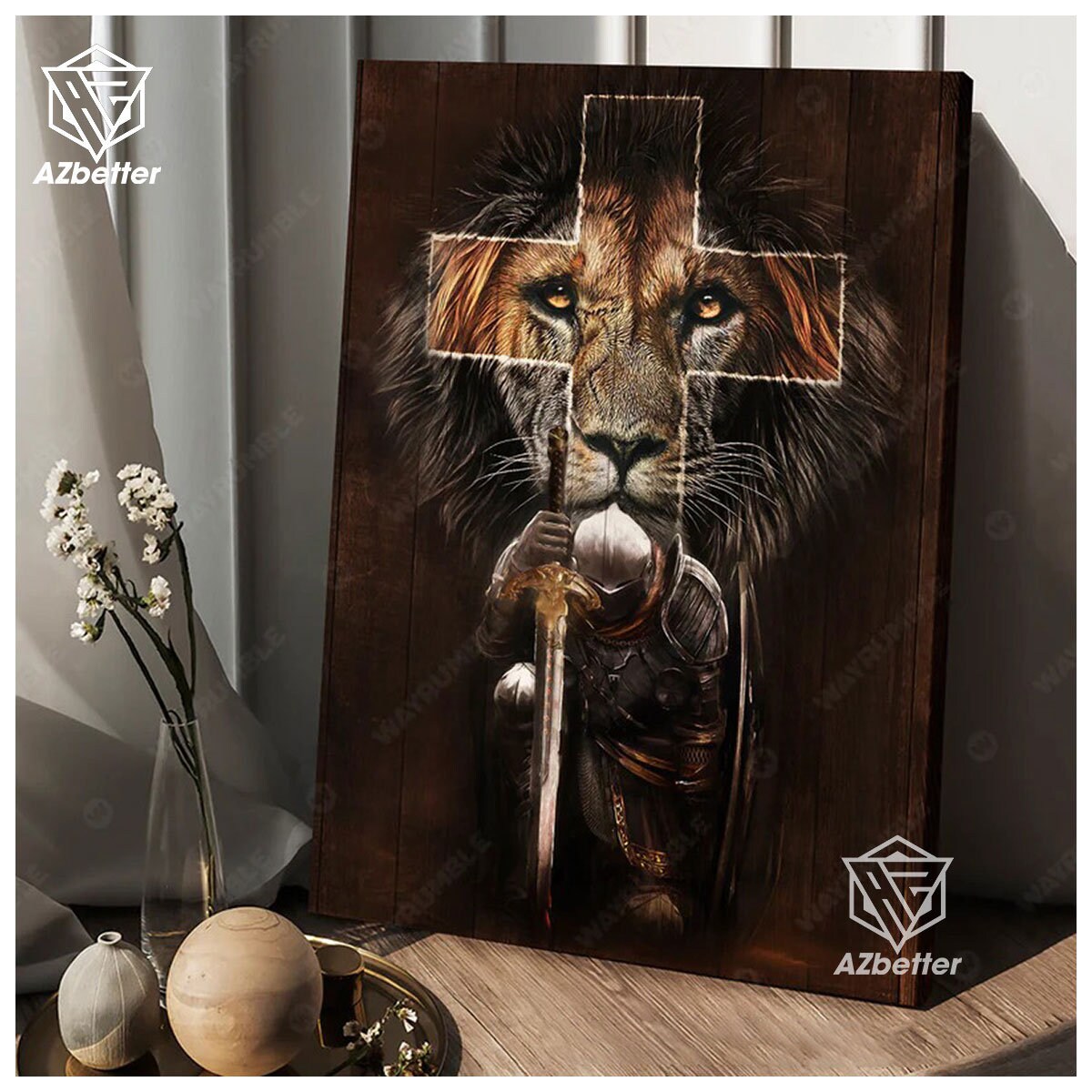 Canvas Lion God Armor of God, God Wall Art Home Decor, Christian Gift ...