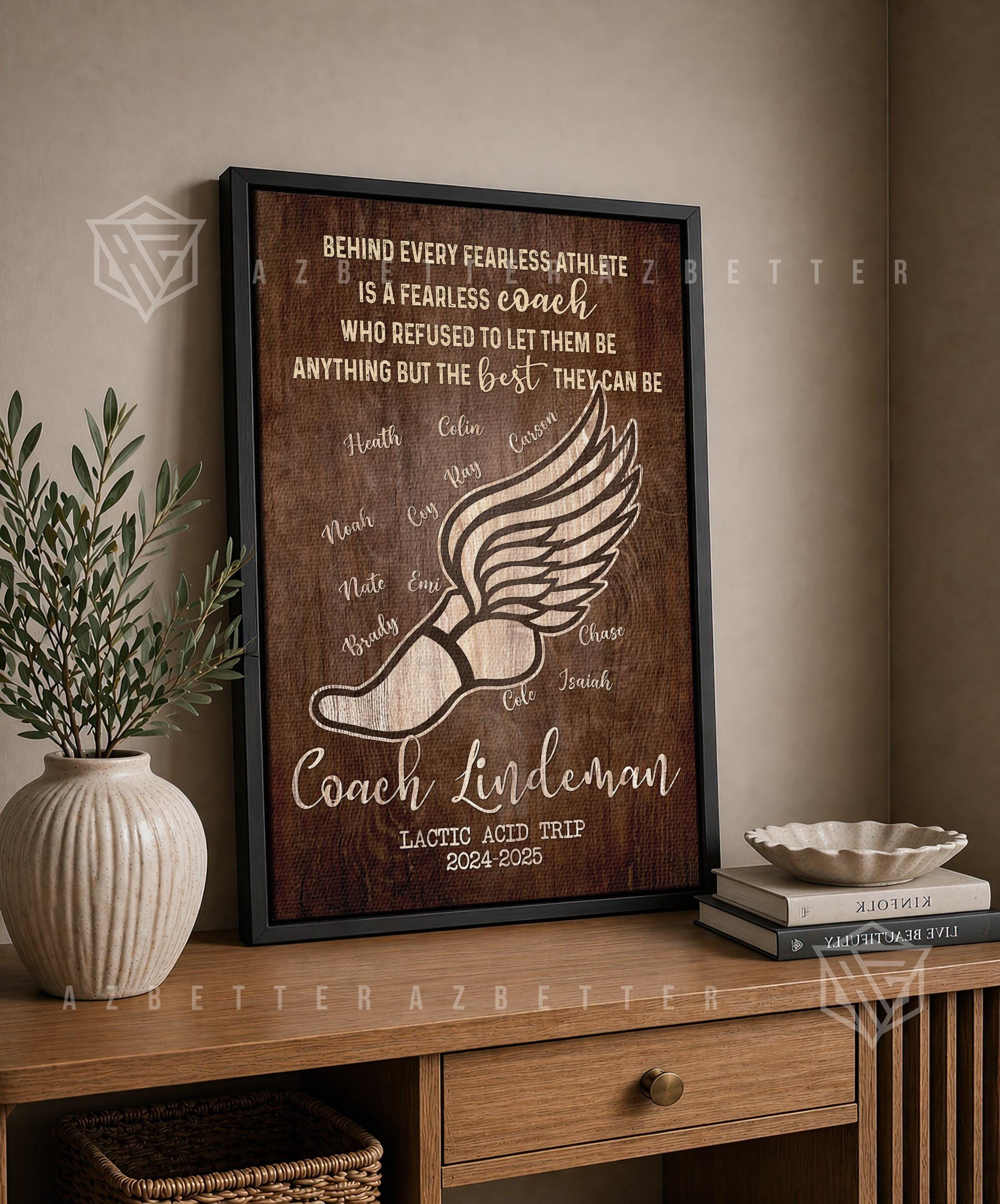 Head Coach Inscriptions Custom Cross Country Coach Gift Personalized Athlete Names Print, End ...