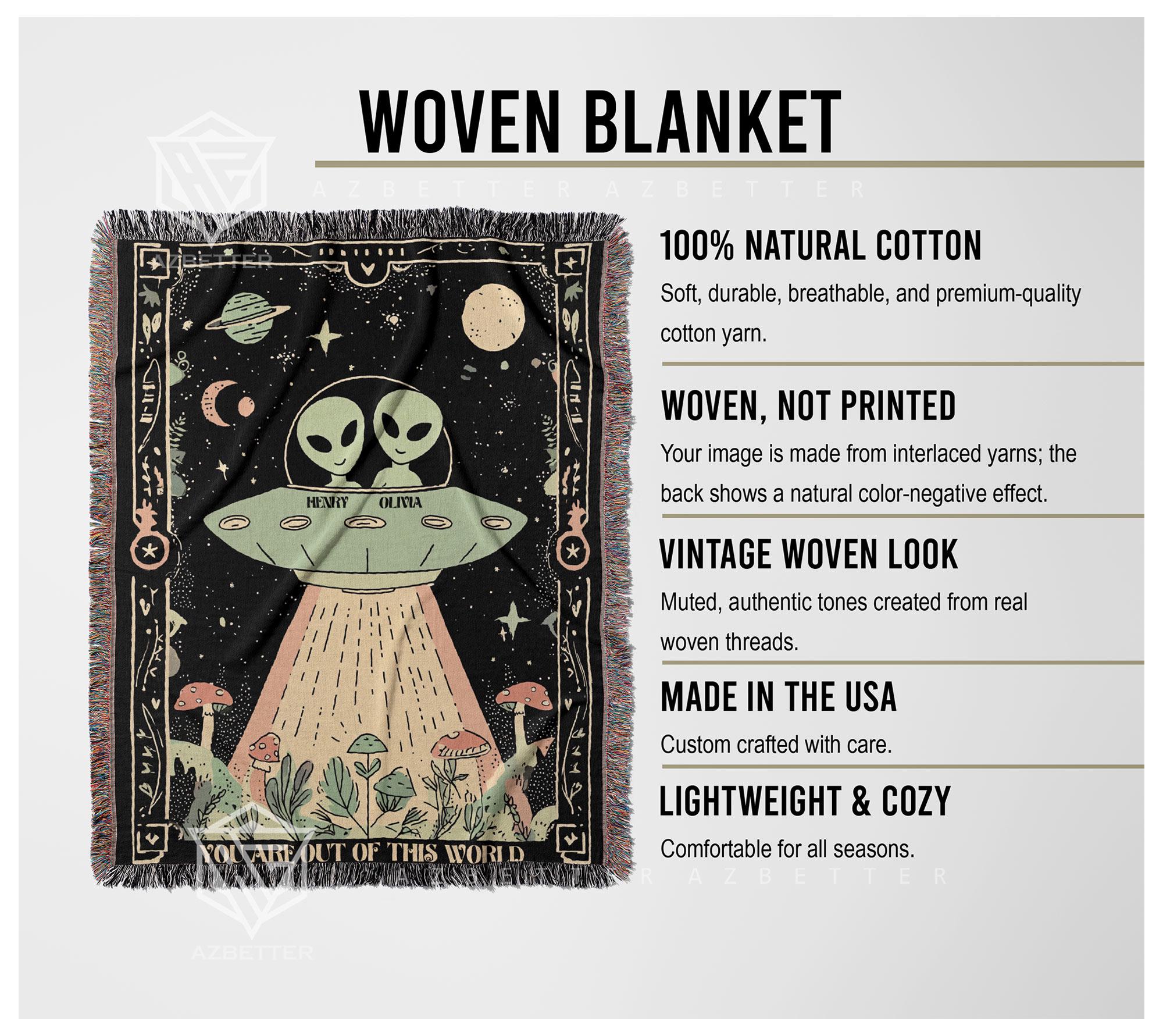 Custom UFO Alien Couple Blanket, Space Lover Valentine Gift ...
