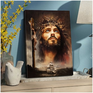 The Life of Jesus Canvas Jesus Portrait Artwork, Gift For Christians, Christmas Gift, Religious Wall Art, Jesus Picture Frame, Office Decor
