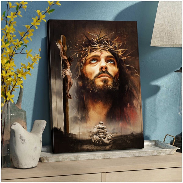 Das Leben Jesu Leinwand Jesus Portrait Kunstwerk, Geschenk für Christen, Weihnachtsgeschenk, religiöse Wandkunst, Jesus Bilderrahmen, Bürodekoration