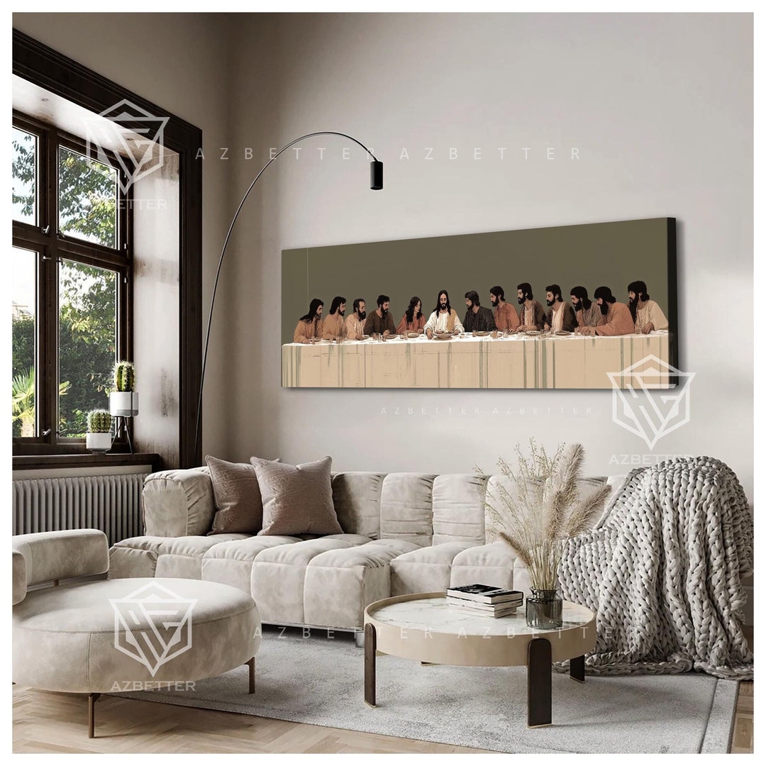 The Last Supper Canvas Wall Art, Jesus Christ and His Apostles Painting ...