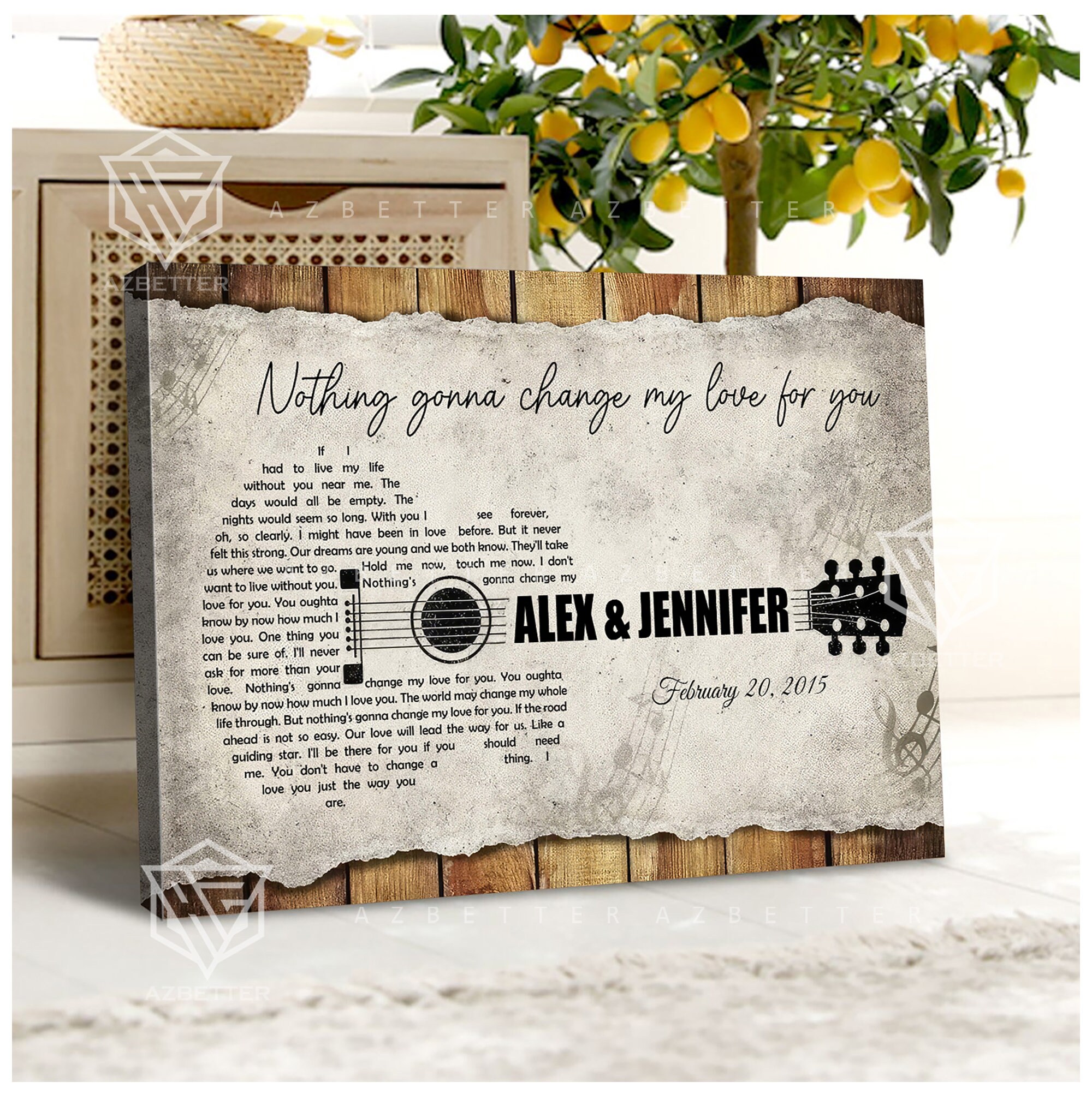 Personalized Song Lyrics on Canvas Wall Art, Valentines Couple Custom ...