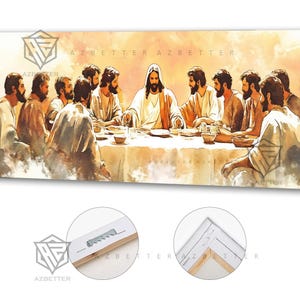 The Last Supper Canvas Wall Art, Jesus Christ and His Apostles Painting ...