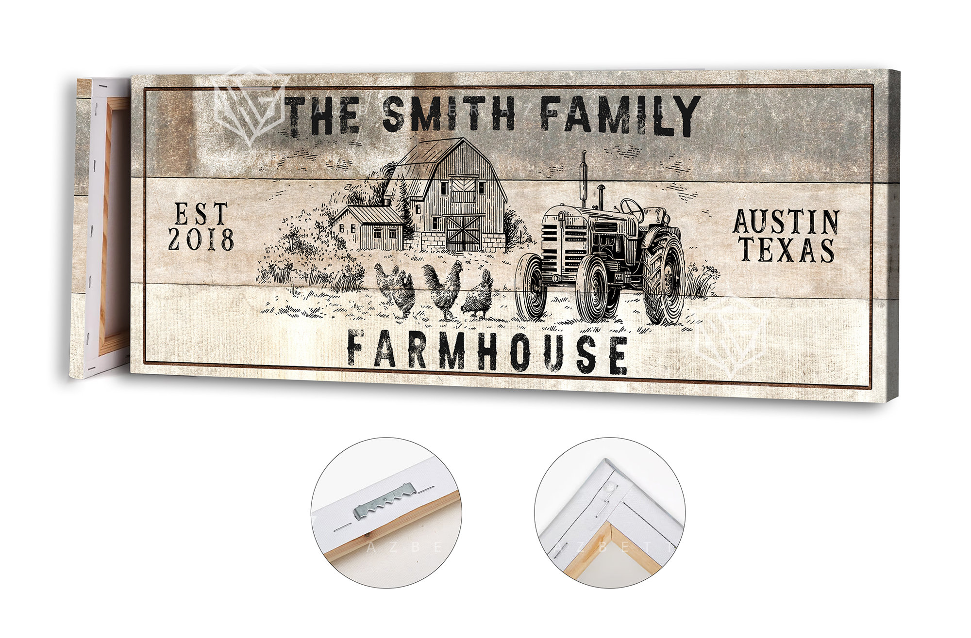Custom Modern Farmhouse Family Sign Country Home Decor Wall Art ...
