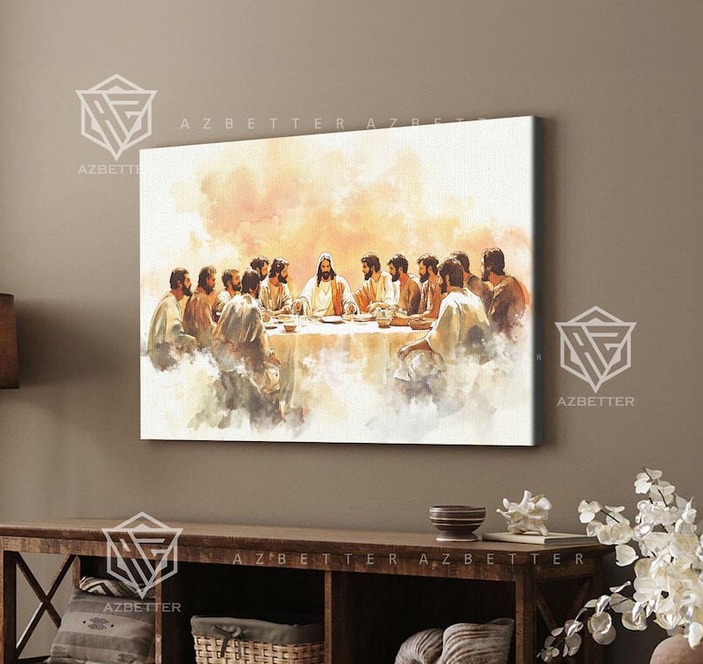 The Last Supper Canvas, Jesus Christ and His Apostles Painting ...