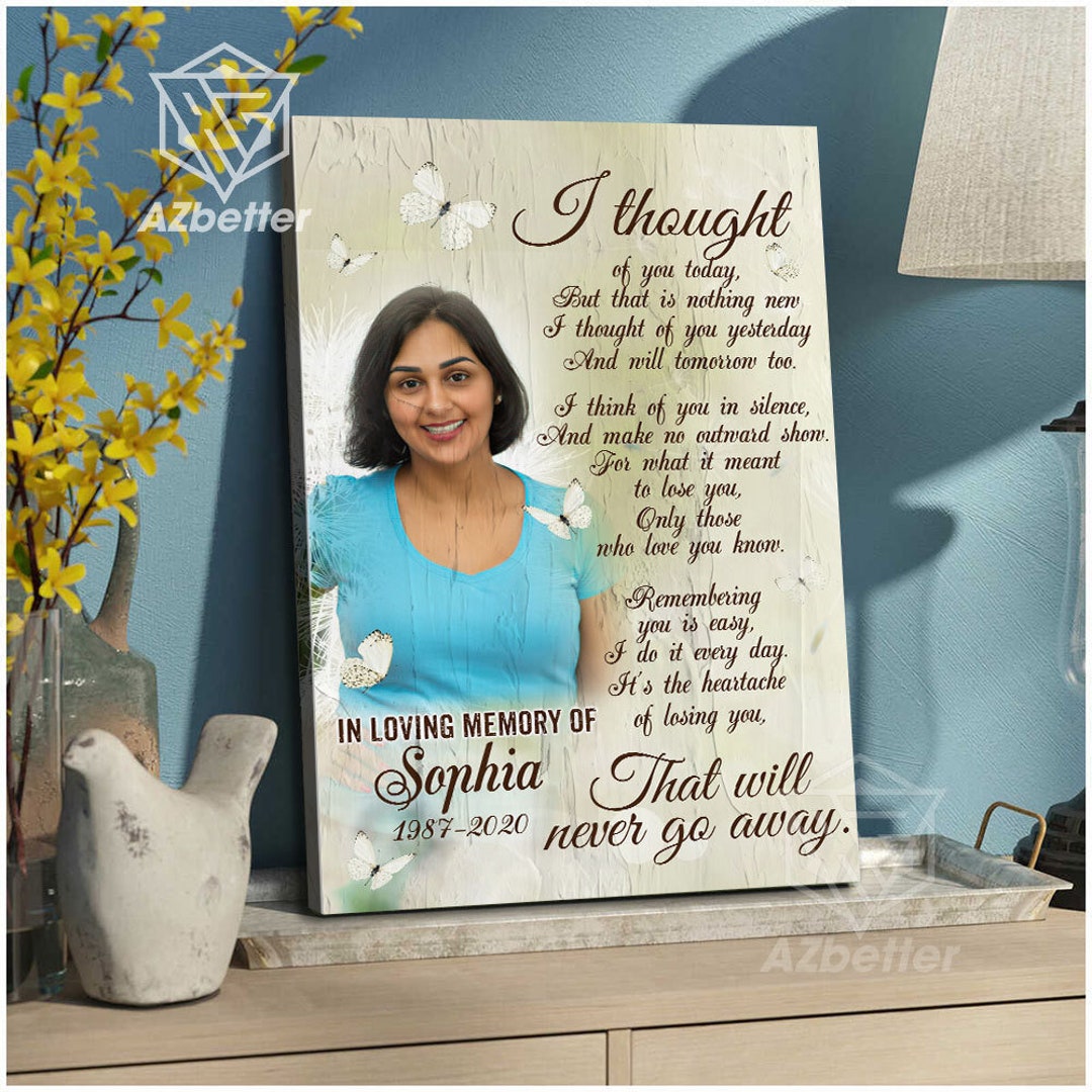Personalized I Thought of You Today Canvas, in Loving Memory Mother