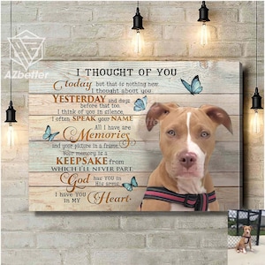 Tela personalizzata ti ho nel mio cuore, regali per la perdita del cane, regalo commemorativo per animali domestici, regalo simpatia per animali domestici, arte della parete simpatia per cani