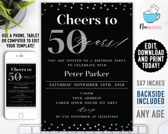 black invitation etsy