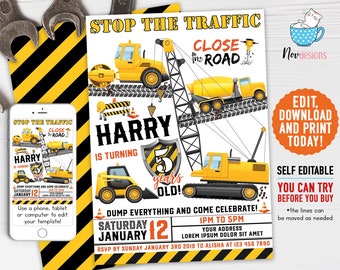 construction invites etsy